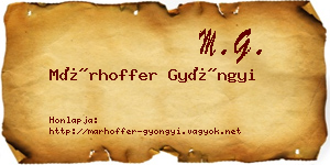 Márhoffer Gyöngyi névjegykártya
