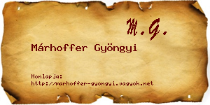 Márhoffer Gyöngyi névjegykártya