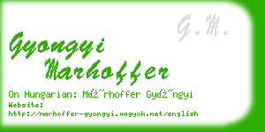 gyongyi marhoffer business card
